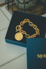 MSB coin motif bracelet