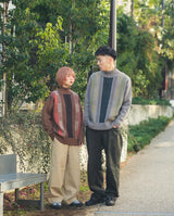 color pattern half zip