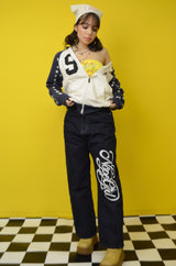 HELLO KITTY × NG logo paint denim