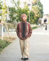 color pattern half zip