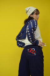 HELLO KITTY × NG logo paint denim