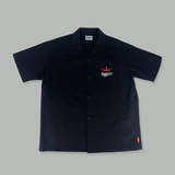 國王徽標開放式衣領襯衫