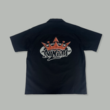 國王徽標開放式衣領襯衫