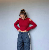 HTH original open shoulder tops