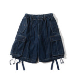Military denim cargo shorts 【AZR-BL-0001-020】