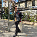 合成皮革體育場外套