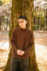 cable turtleneck knit
