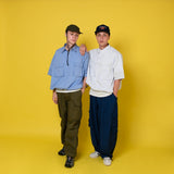 military drawcord striped shirt 【AZR-BALLSY-22SS-AAG 】