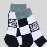 atmos pink × 9090 block check logo socks