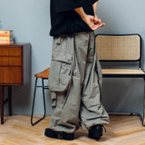 Military Drawcord Tuck Cargo Pants 【AZR-BL-0001-001】