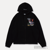花花公子X Genzai拼貼拉鍊連帽衫
