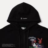 花花公子X Genzai拼貼拉鍊連帽衫