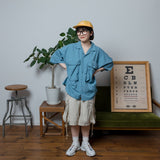 Military wide flap pocket short length shirt 【AZR-BL-0001-015】