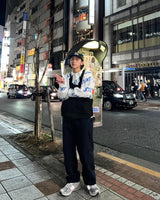 student apathy logo knit polo 【AZR-SA-0001-013】