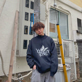 YS 나비 로고 하프 ZIP 니트