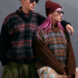 Shaggy Knit Docking Check Outer