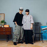 Military Drawcord Tuck Cargo Pants 【AZR-BL-0001-001】