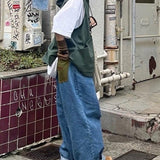 Color Pocket Balloon Denim Pants