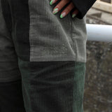 HTH original corduroy patch flare pants