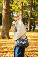 enamel logo shoulder bag