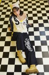 HELLO KITTY × NG logo paint denim