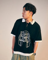 9090 X年輕歌曲針織polo卹