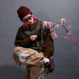 Shaggy Knit Docking Check Outer