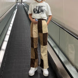 HTH original corduroy patch flare pants