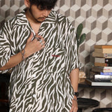 ZEBRA OPEN COLLAR SHIRT