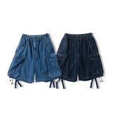 Military denim cargo shorts 【AZR-BL-0001-020】