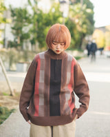 color pattern half zip