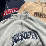 拼貼徽標半拉鍊汗