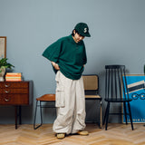 Military Drawcord Tuck Cargo Pants 【AZR-BL-0001-001】