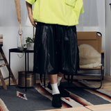 Military snake pattern faux leather shorts 【AZR-BL-0001-013】