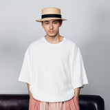 Wide loose waffle T-shirt 【AZR-BALLSY-22SS-AB】
