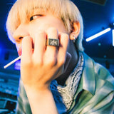 King Logo Silver Ring