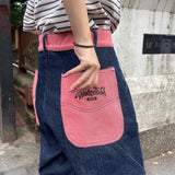 Color Pocket Denim Pants
