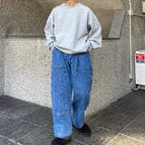 Color Pocket Denim Pants