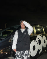 student apathy heart logo knit vest 【SA0186】