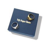 MSB circle logo motif ring