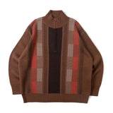 color pattern half zip