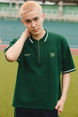 “ B”徽章針織polo襯衫