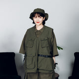 Military like apron vest 【AZR-BL-0001-018】