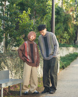 color pattern half zip