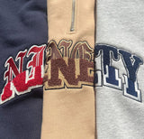 拼貼徽標半拉鍊汗