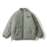 Checked fake down jacket