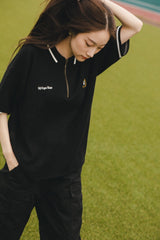 “ B”徽章針織polo襯衫