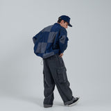 patchwork drawcord shirt 【AZR-BL-0001-060】