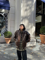 合成皮革體育場外套