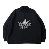 YS 나비 로고 하프 ZIP 니트